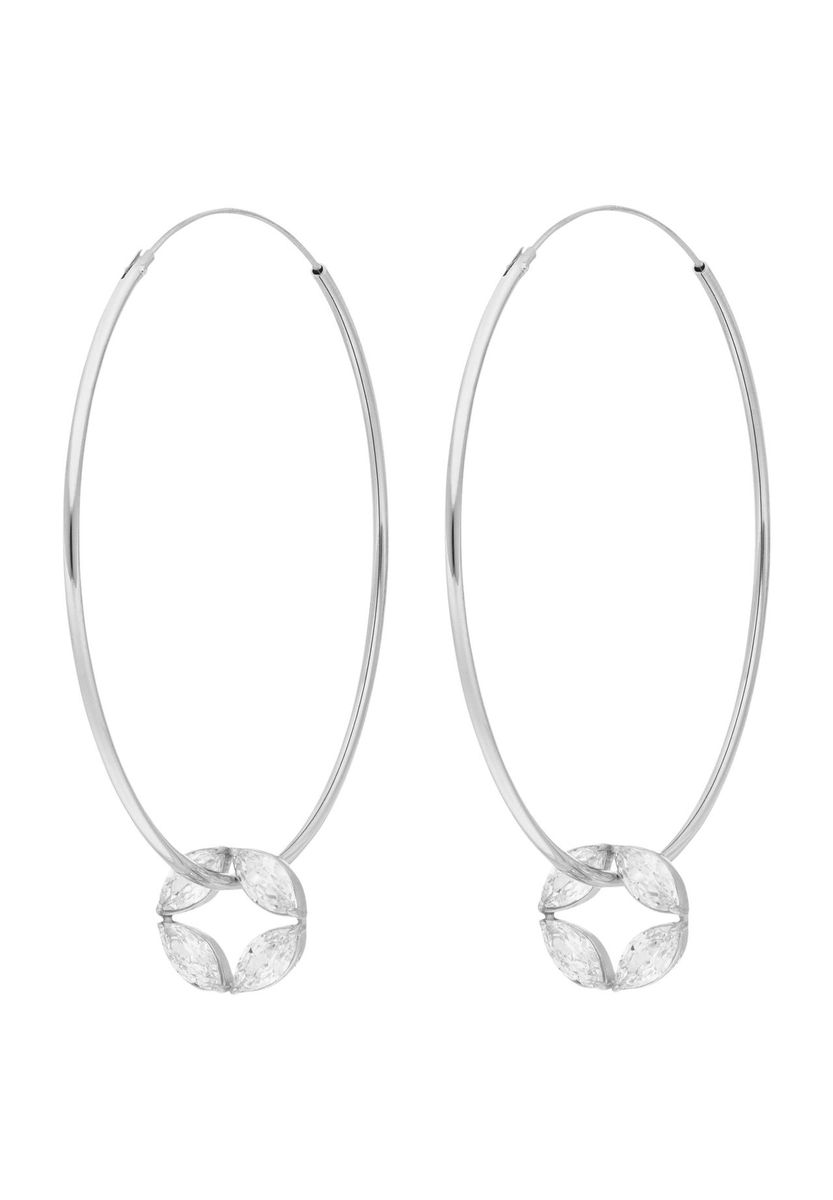 Leaf Damen Creolen, 925er Silber, SILBER