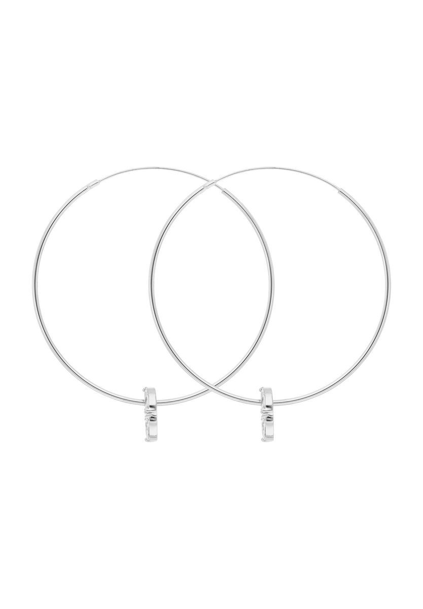 Leaf Damen Creolen, 925er Silber, SILBER