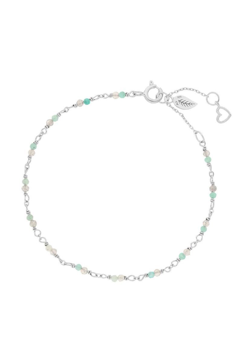 Leaf Damen Armband, 925er Sterling Silber mit Amazonit, SILBER