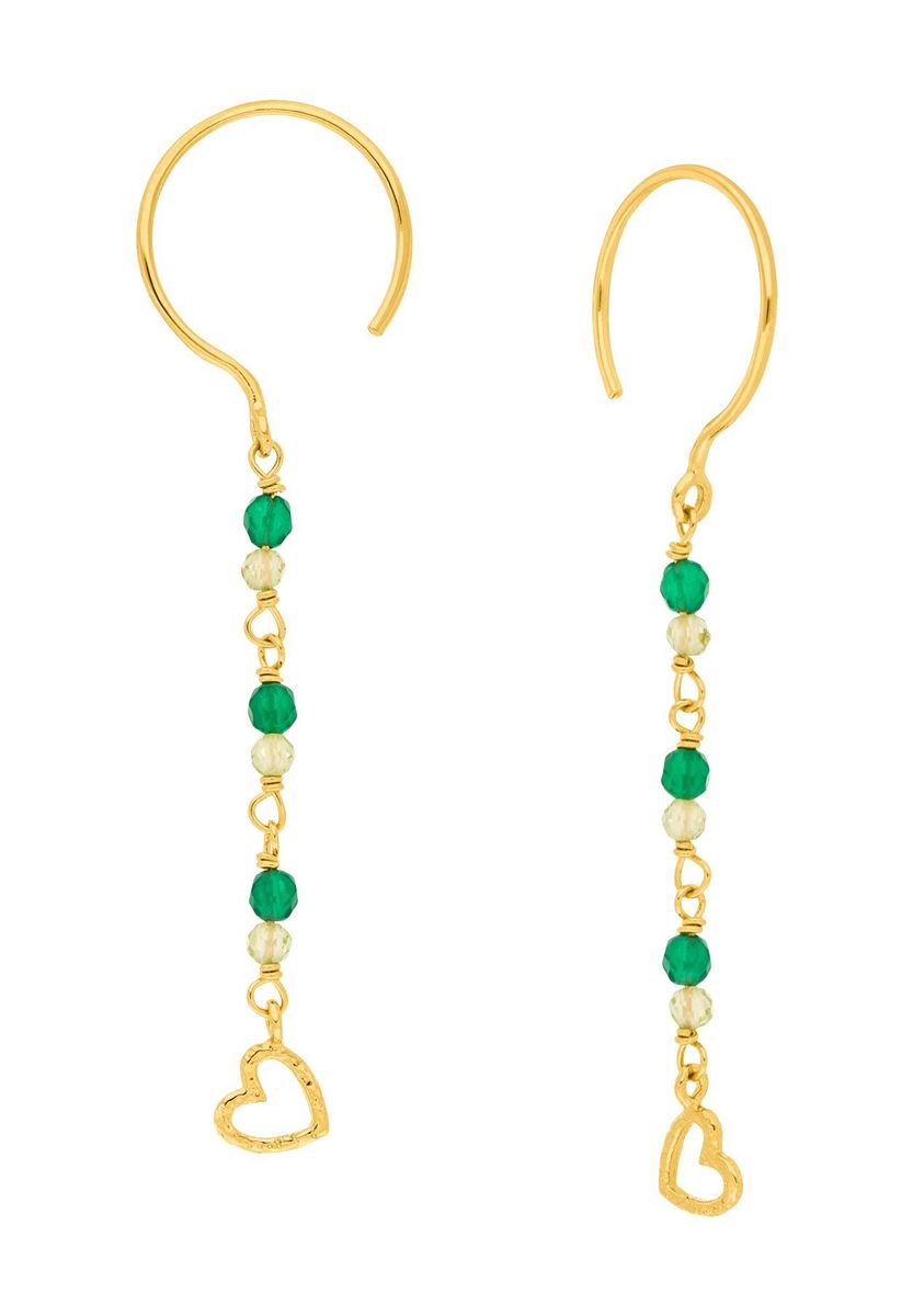 Leaf Damen Creolen, 925er Silber, GOLD