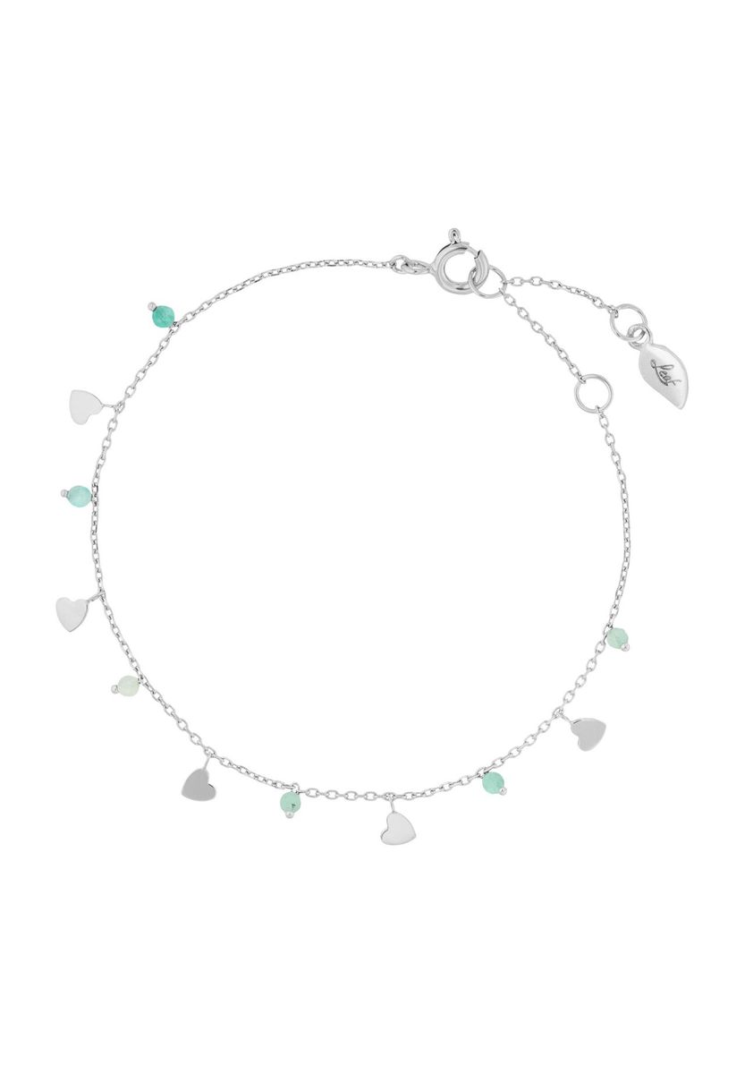 Leaf Damen Armband, 925er Silber mit Amazonit, SILBER