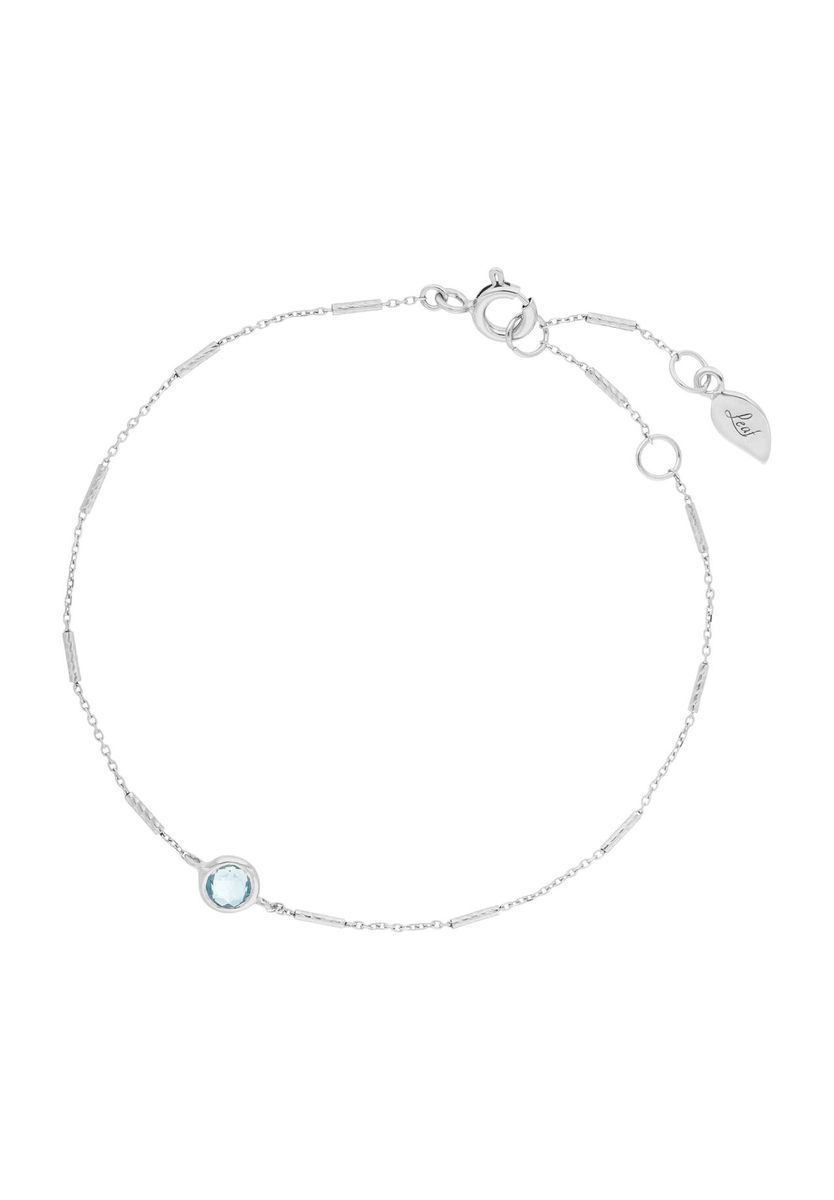 Leaf Damen Armkette, 925er Silber mit Topaz, SILBER