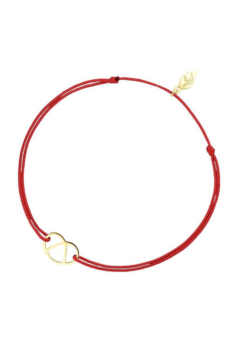 Rotes Armband mit Brezel-Anhänger