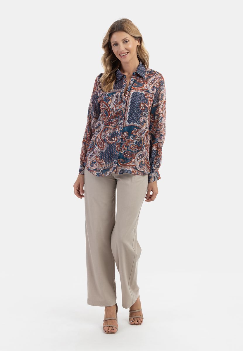 Elegante Paisley-Bluse mit Schimmer-Effekt