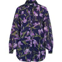 Button-Down Bluse mit Iris-Blumenmuster
