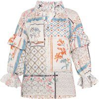 Boho-Bluse mit Patchwork und Rüschen