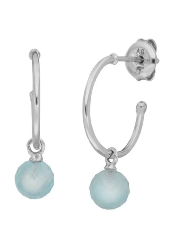 Leaf Damen Creolen "Flying Gem", 925er Silber, Aqua Calzedon, SILBER