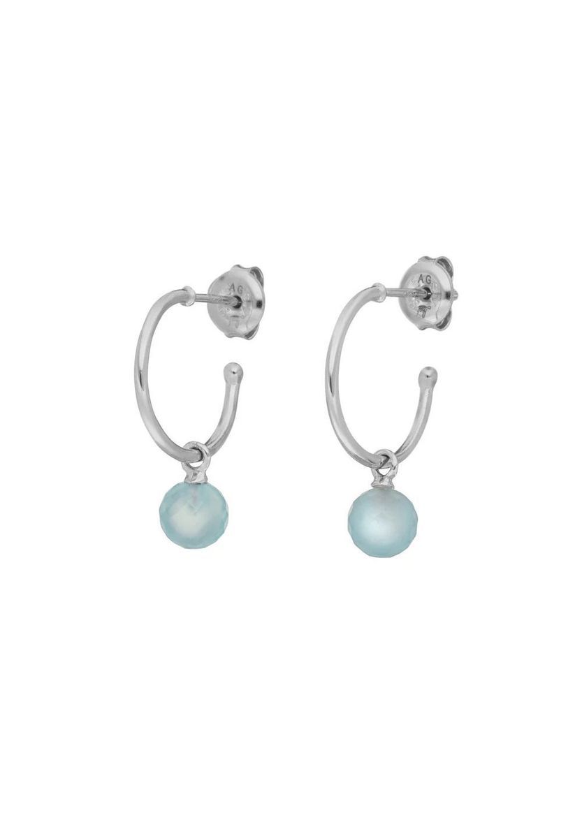 Leaf Damen Creolen "Flying Gem", 925er Silber, Aqua Calzedon, SILBER