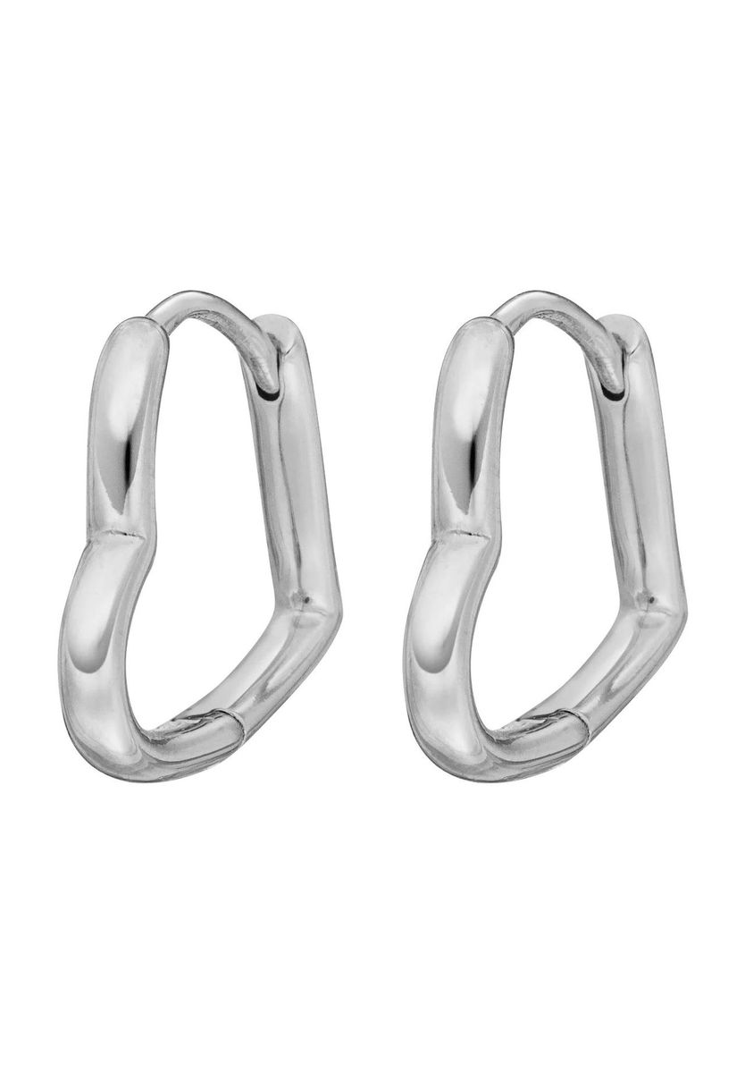 Leaf Damen Creolen, 925er Silber, SILBER 925/RHODINI