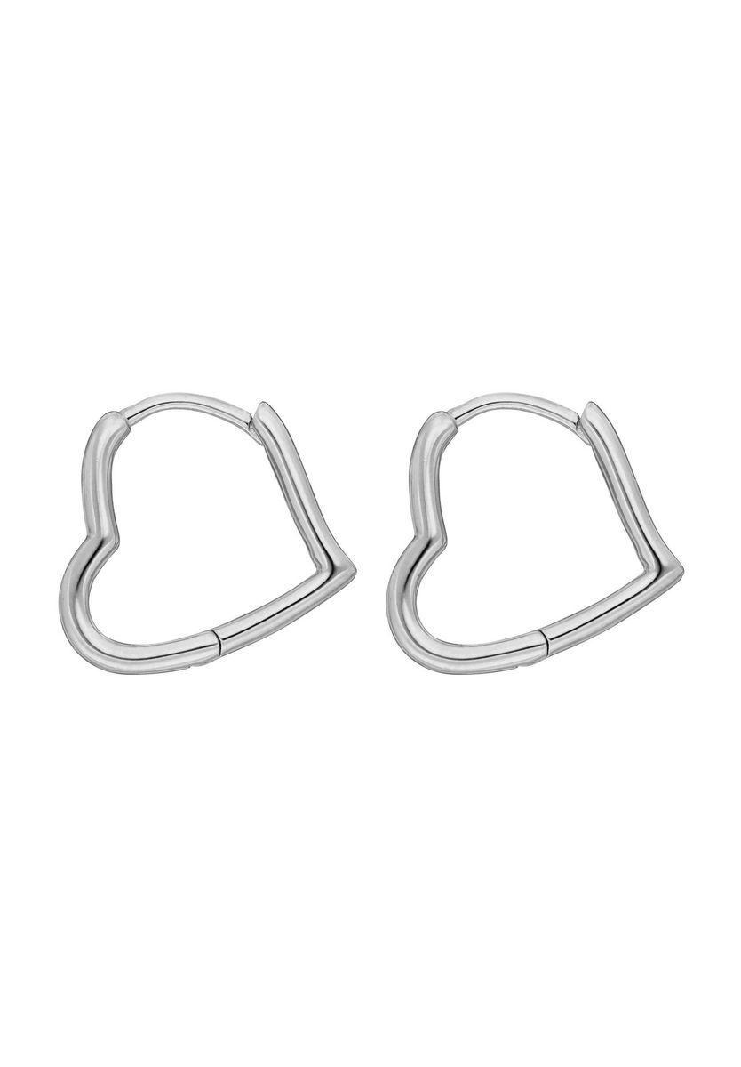 Leaf Damen Creolen, 925er Silber, SILBER 925/RHODINI