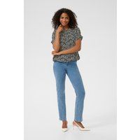 Locker geschnittene Bluse mit abstraktem Linienmuster