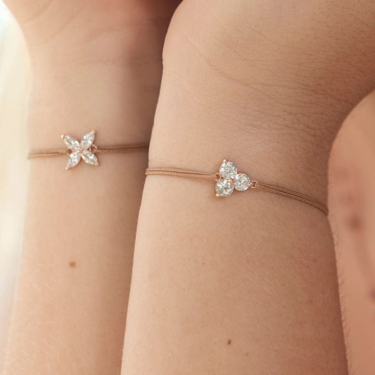 Feines graues Armband mit Zirkonia