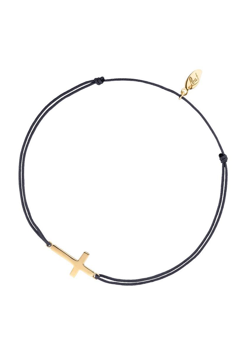 Feines Kreuz-Charm-Kordelarmband