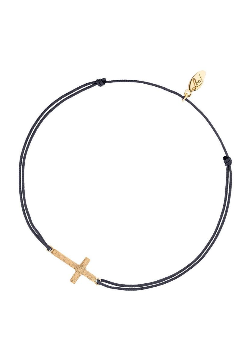 Feines Kreuz-Charm-Kordelarmband