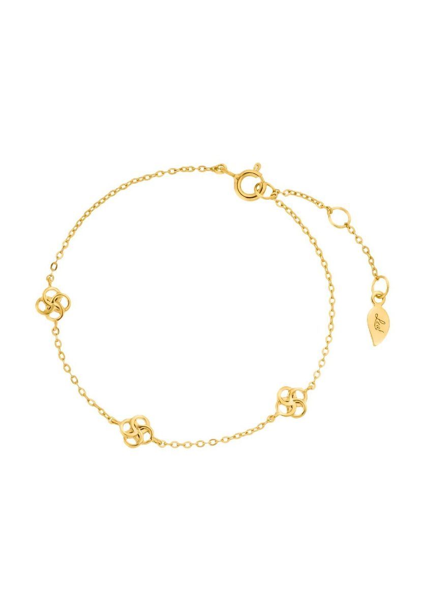 Leaf Damen Armband, 925er Silber, GELBGOLD