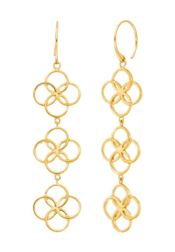 Leaf Damen Ohrhänger, 925er Silber, GELBGOLD, 99