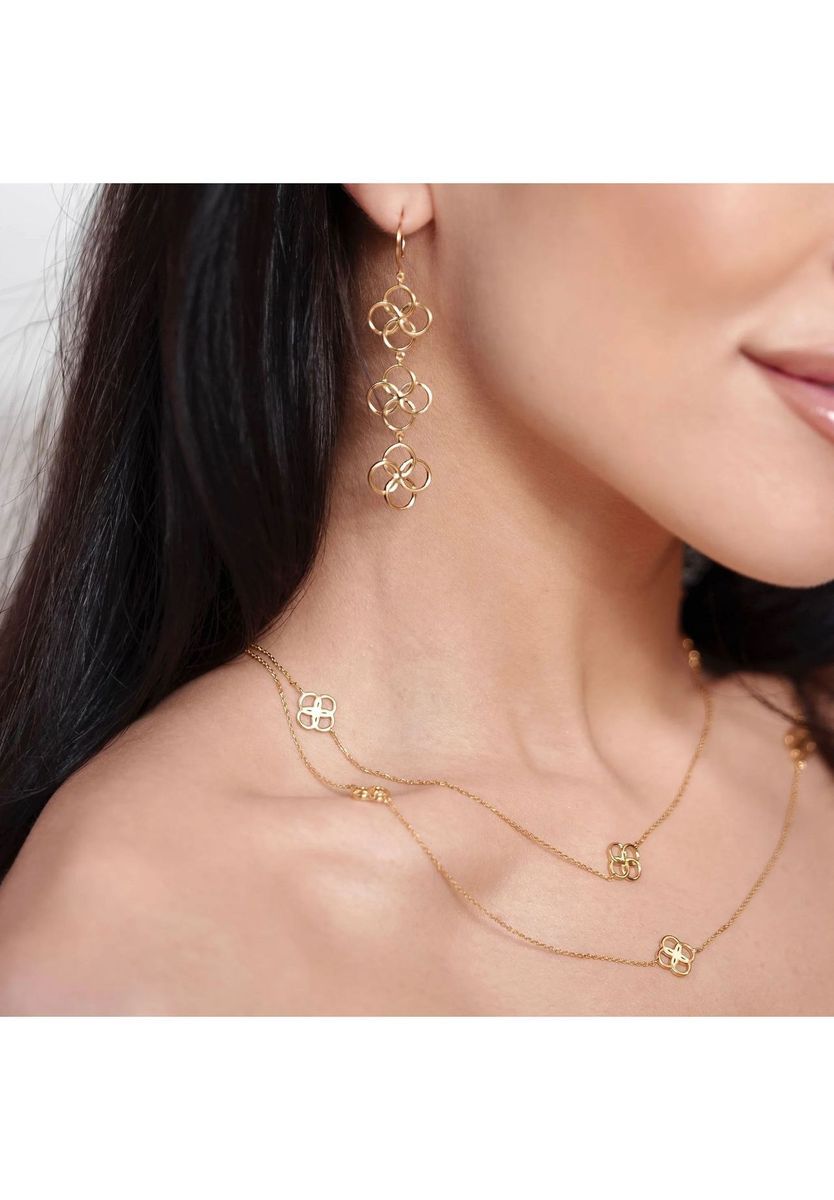 Leaf Damen Ohrhänger, 925er Silber, GELBGOLD, 99