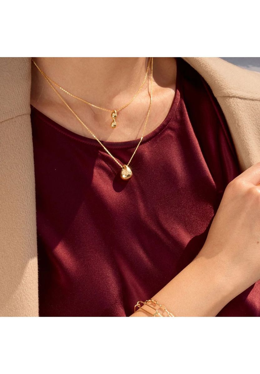 Leaf Damen Kette mit Anhänger, 925er Silber, SILBER, 45 CM