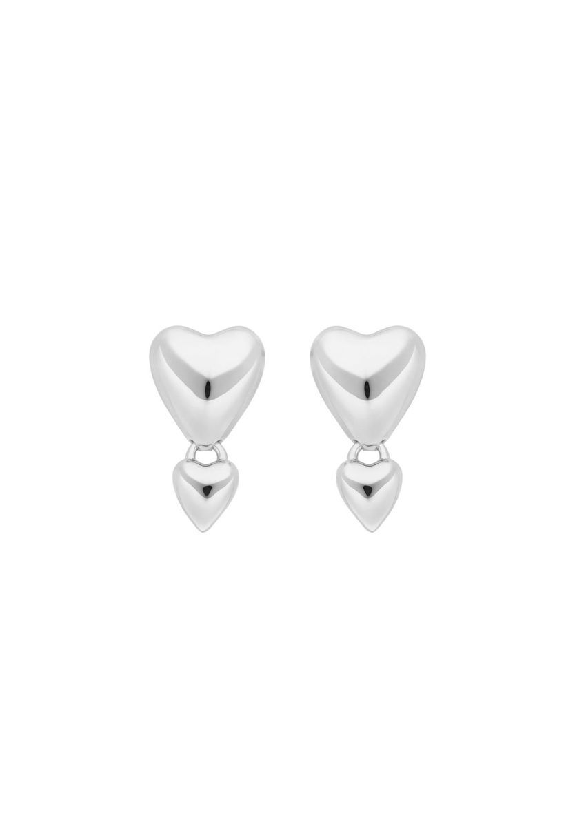 Leaf Damen Ohrstecker "Hearts", 925er Silber, SILBER, 99