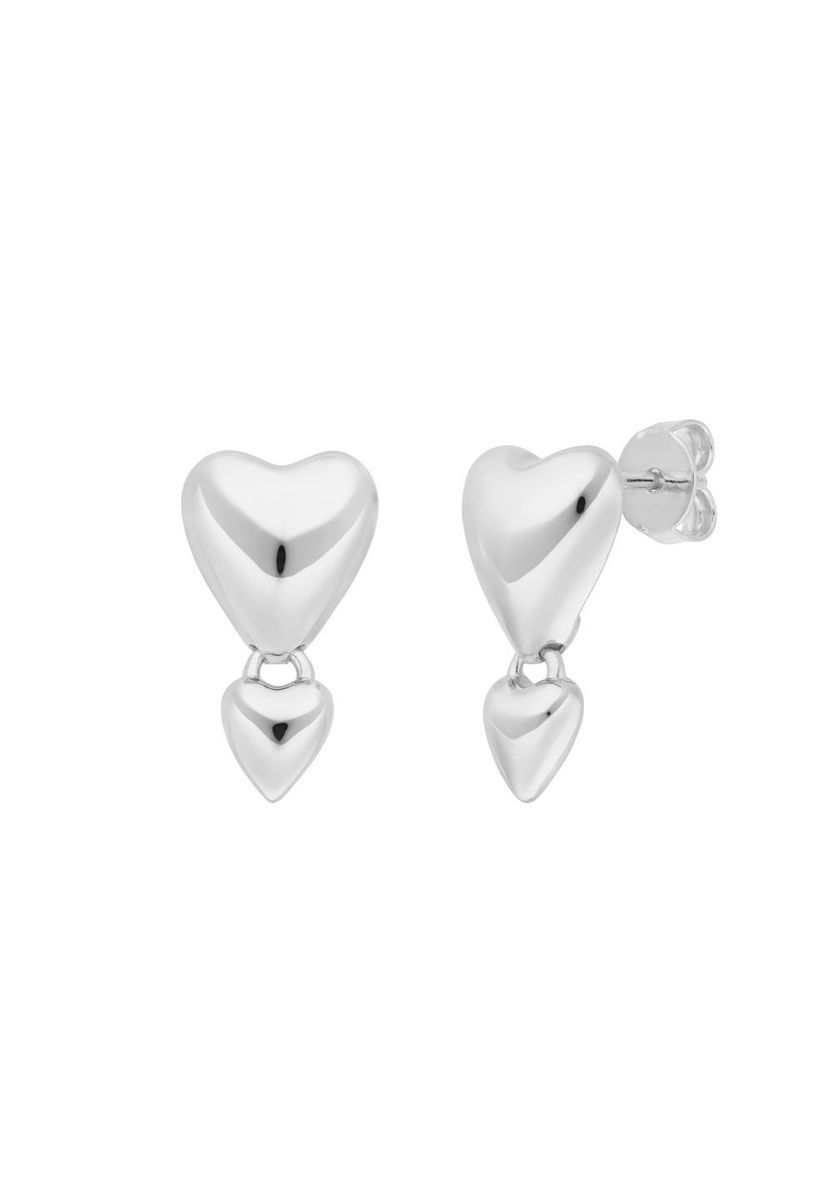 Leaf Damen Ohrstecker "Hearts", 925er Silber, SILBER, 99