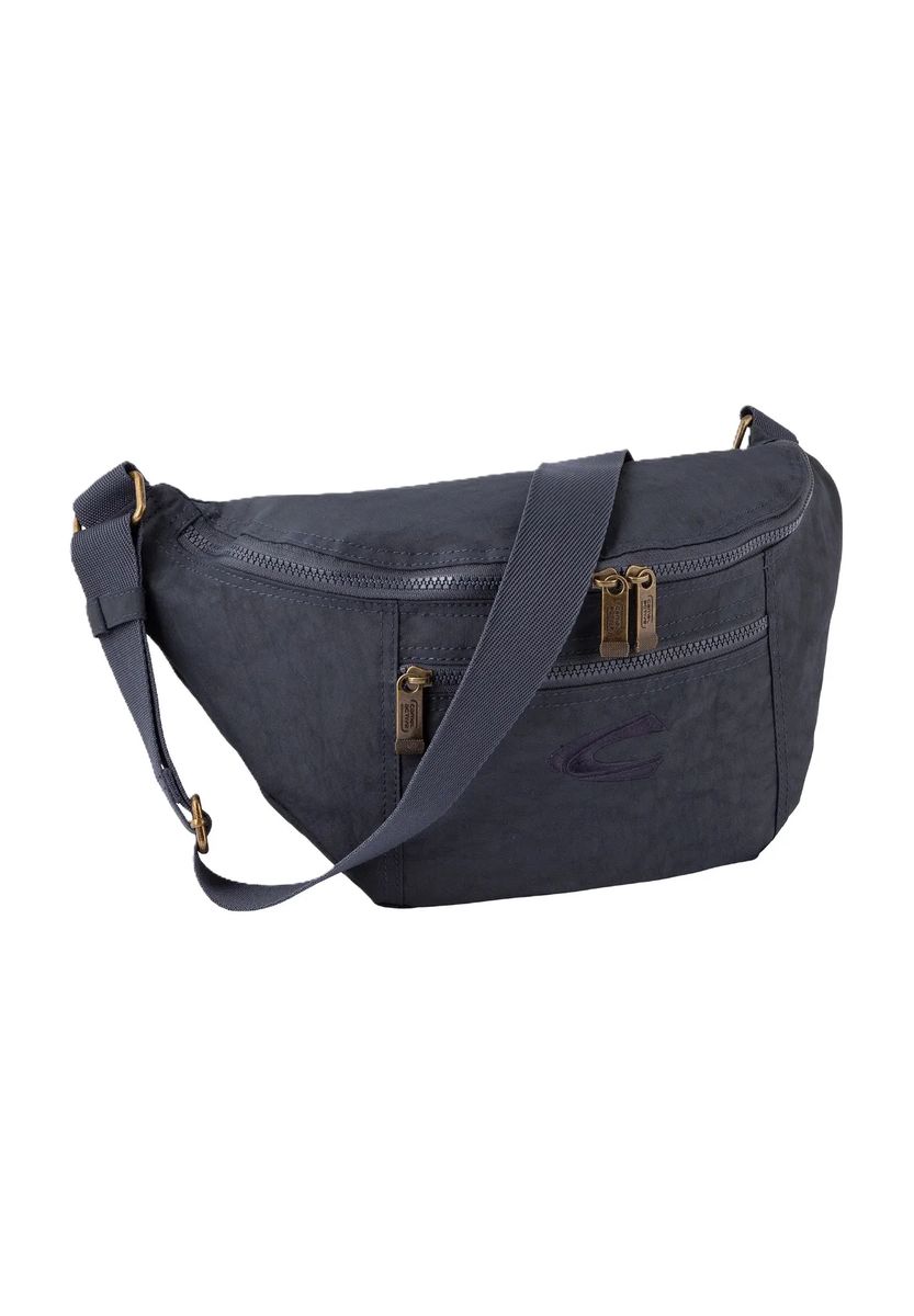 camel active Umhängetasche, Zweiwege-Reißverschluss, Stickerei, blau, 99