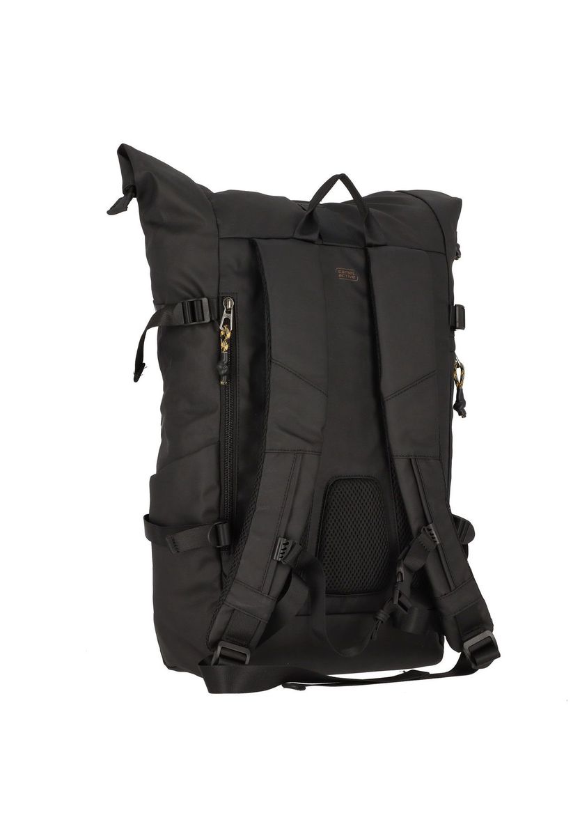 Schwarzer Roll-Top Rucksack mit Laptopfach