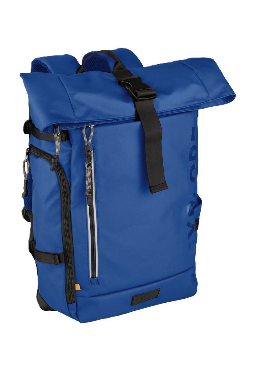 Blauer Roll-Top Laptop Tagesrucksack