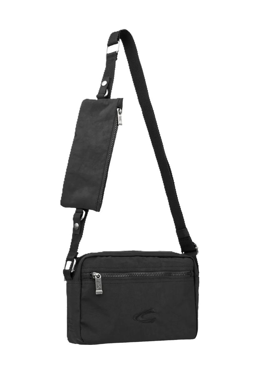 camel active Umhängetasche, Reißverschluss, schwarz, 99