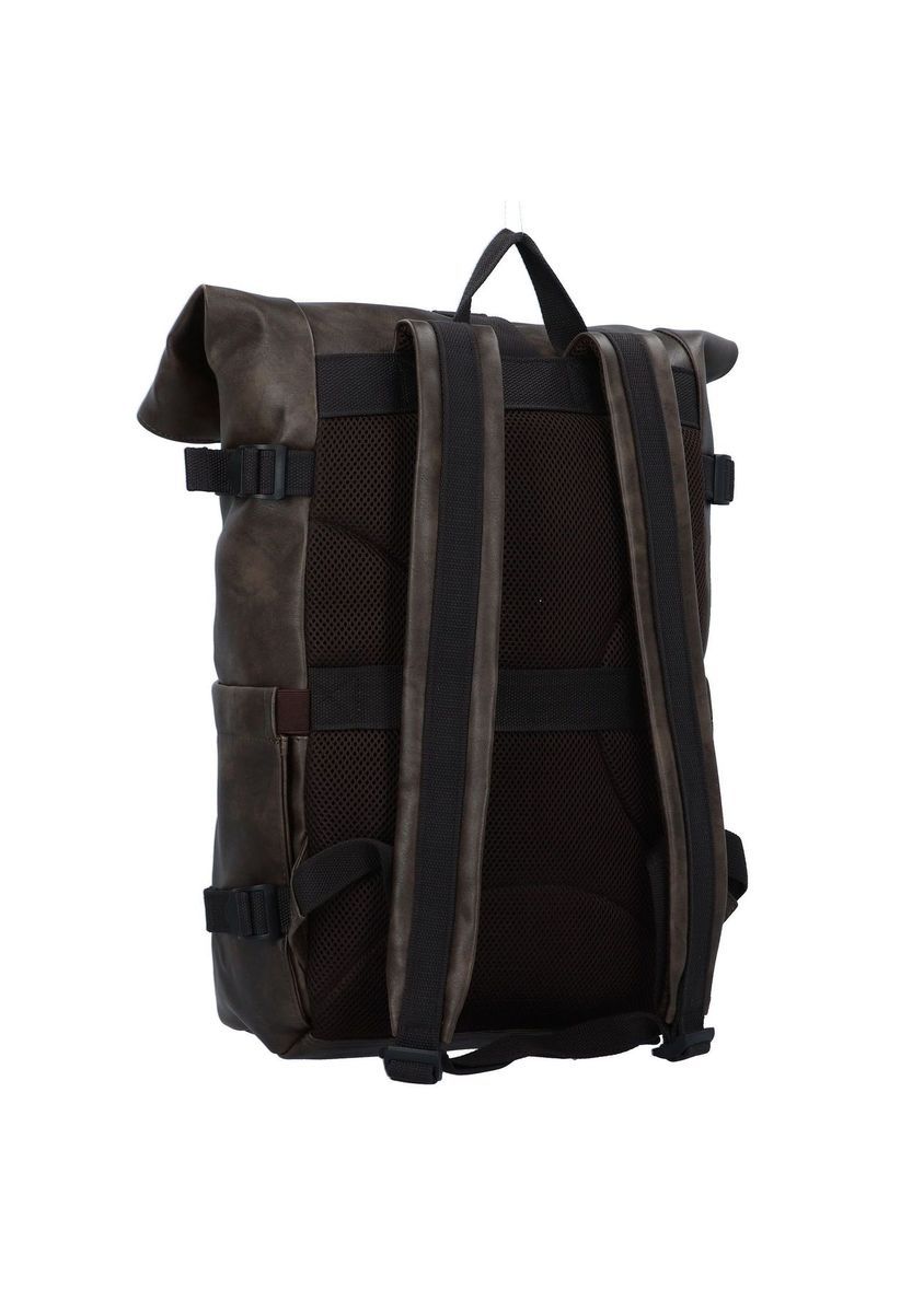 Laos Roll-Top Rucksack aus Kunstleder