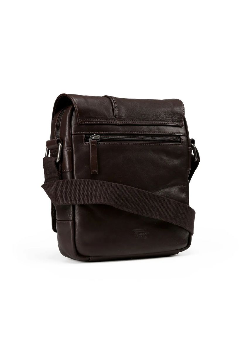 Klassische Messenger-Umhängetasche aus Leder
