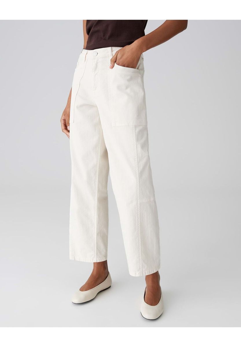 Cropped Jeans mit Taschen in lockerer Passform