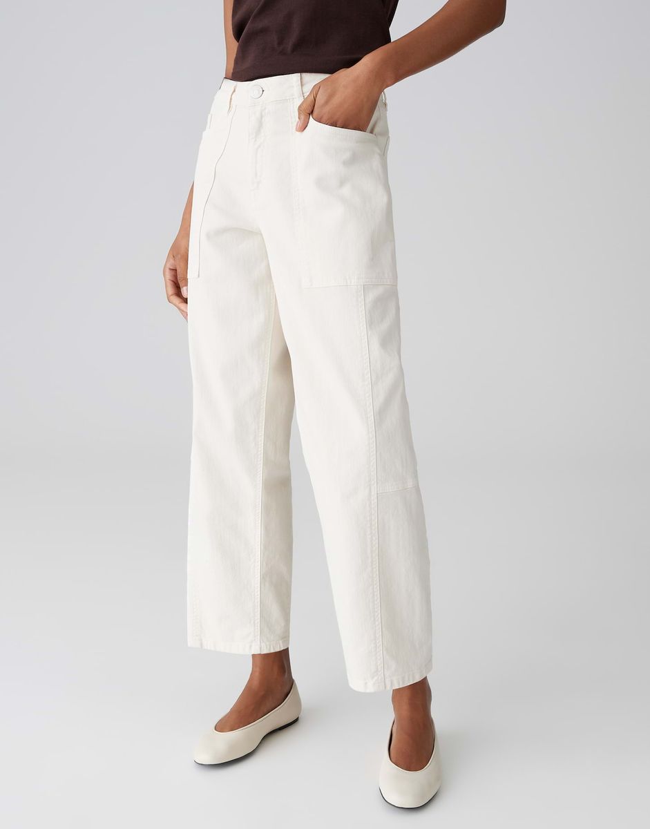 Cropped Jeans mit Taschen in lockerer Passform