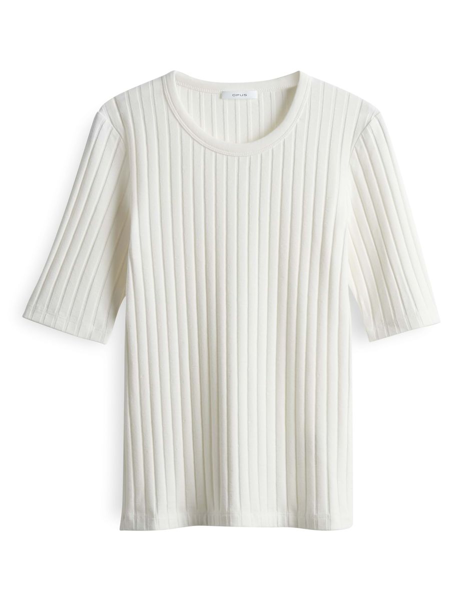 Kurzarmshirt aus geripptem Strick