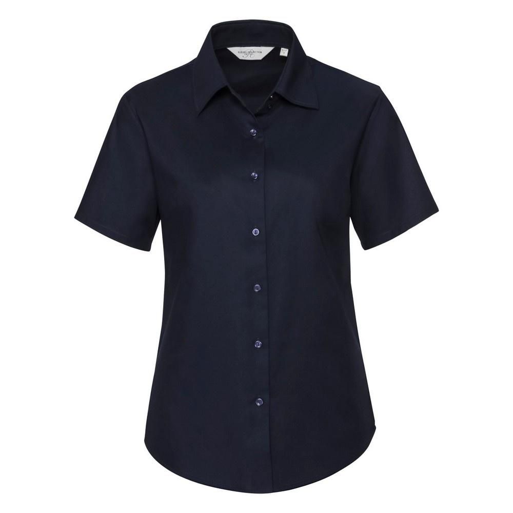 Kurzarmige Oxford-Baumwollbluse
