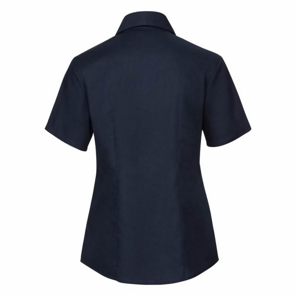 Kurzarmige Oxford-Baumwollbluse