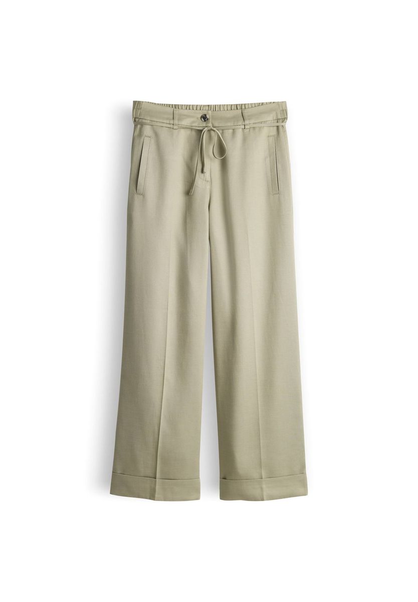 Weite Hose mit Kordelzug Olive