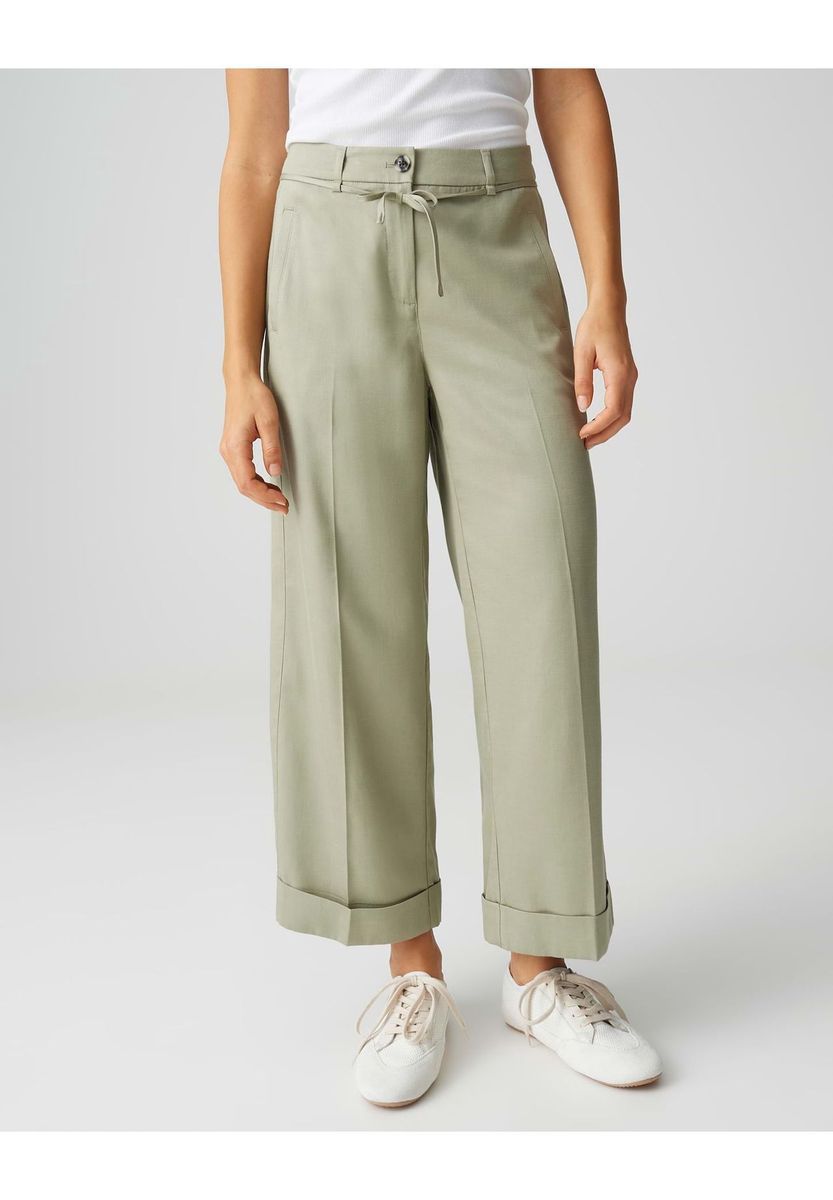 Weite Hose mit Kordelzug Olive