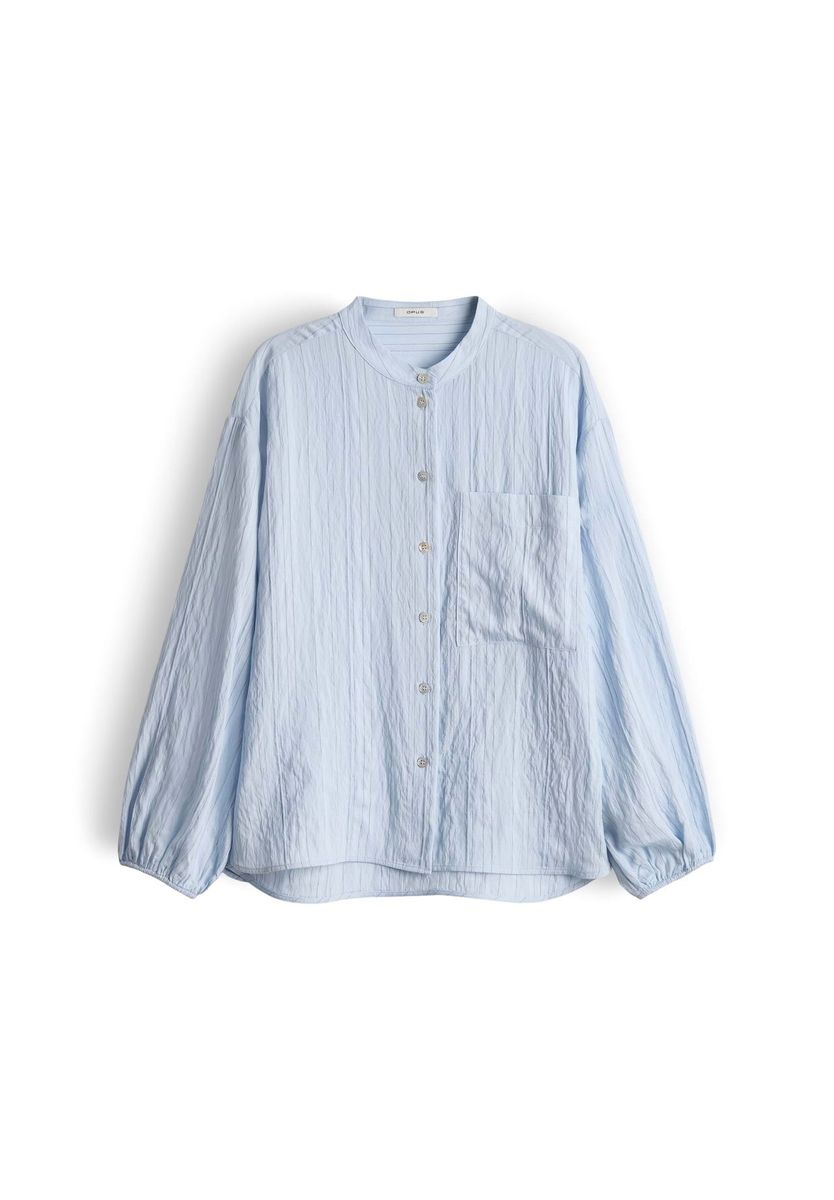 Bluse mit Stehkragen in Relaxed Fit