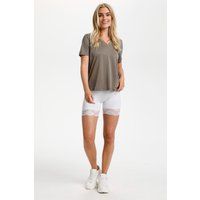Slim-Fit Lounge-Shorts mit Spitzenbesatz