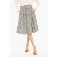 Gestreiftes Midi mit Smoke-Bund
