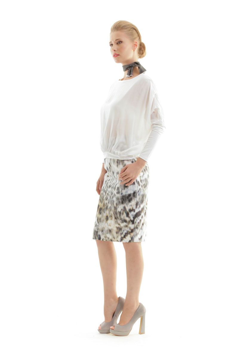 Eleganter Bleistiftrock mit Tierprint