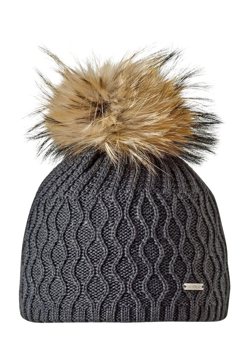 Strickmütze mit Kunstfellbommel