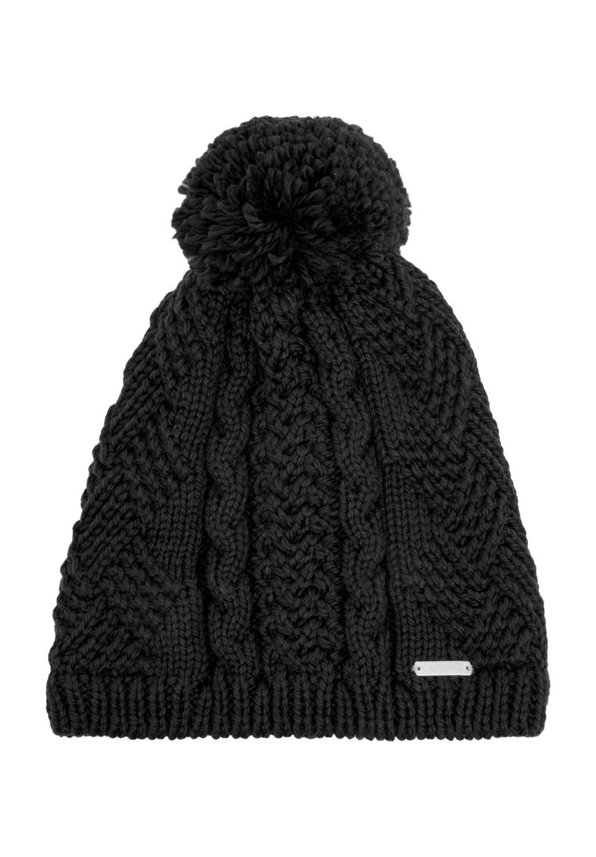 Zopfmuster Wollmütze mit Bommel