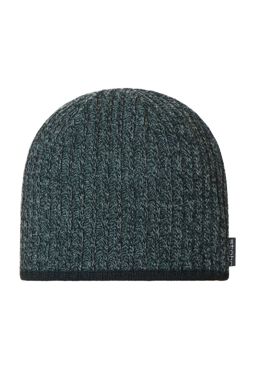 Melierte Strickmütze mit Wollmischung