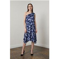 Asymmetrisches Satin-Blusen- und Rock-Set