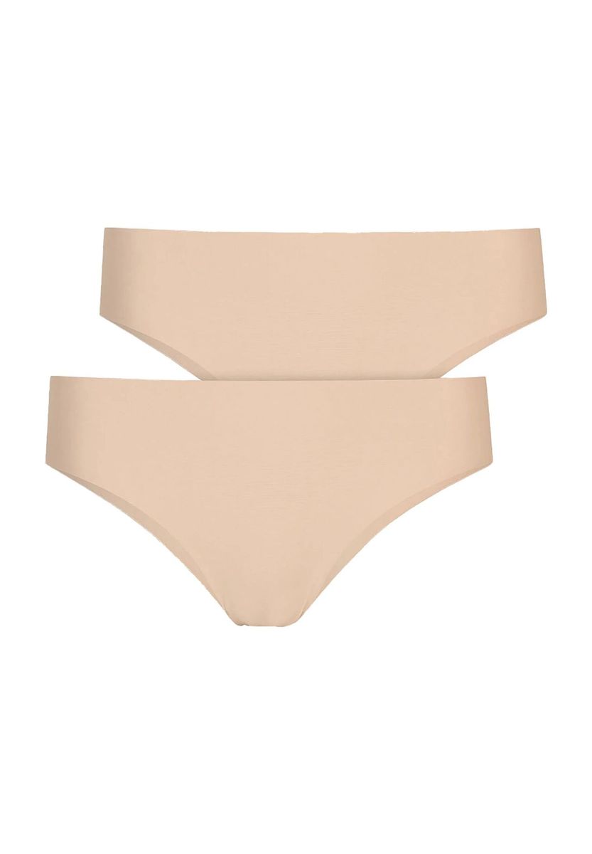 Nahtlose Beige Hipster Slips im Doppelpack