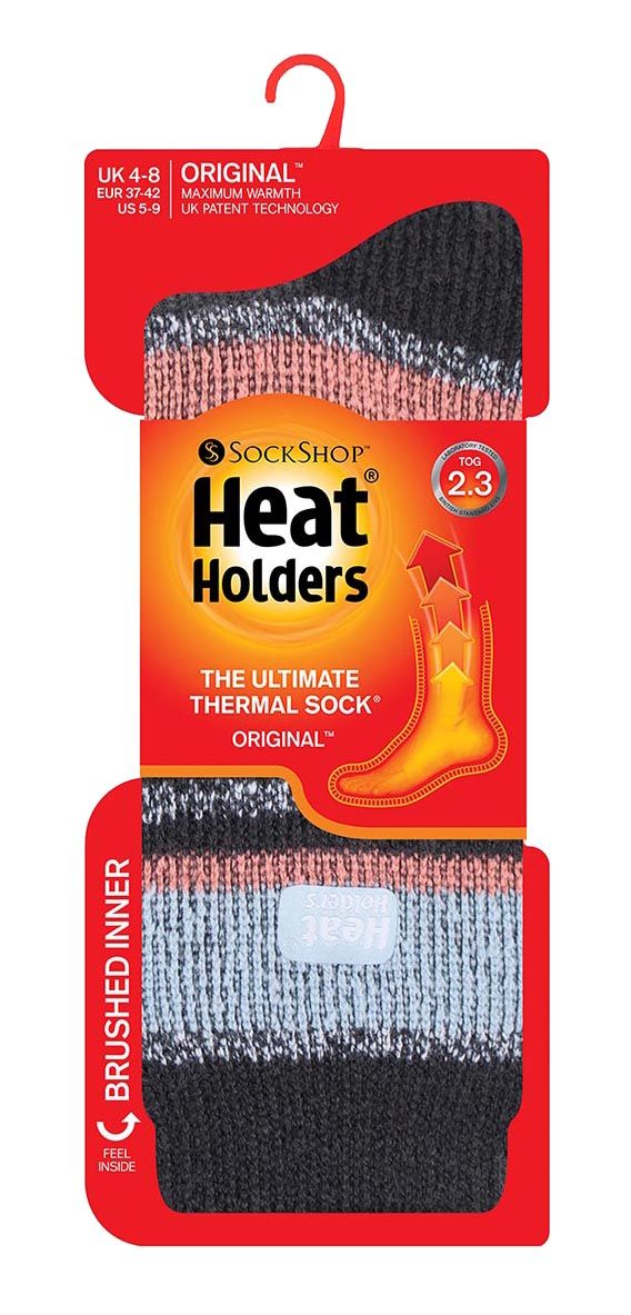 Dicke gestreifte Thermo-Wintersocken