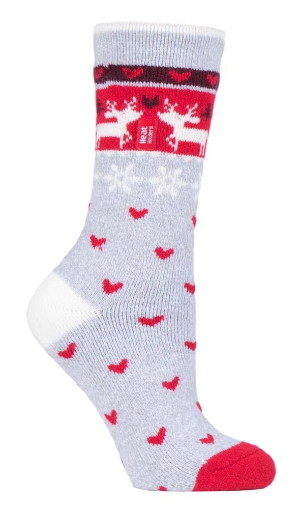 Thermosocken mit festlichem Rentiermuster