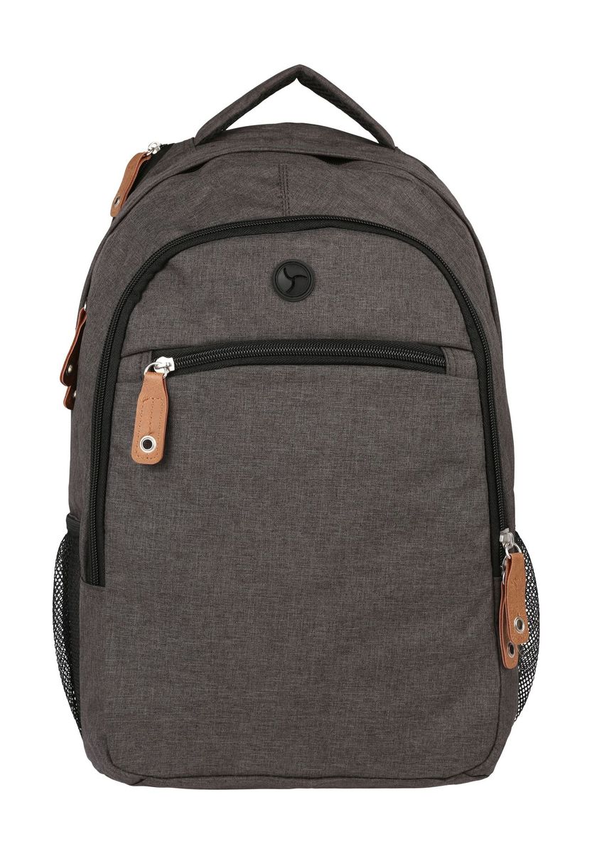 Lässiger Rucksack Meliert mit Kunstlederbesatz