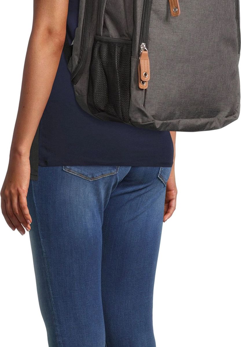 Lässiger Rucksack Meliert mit Kunstlederbesatz